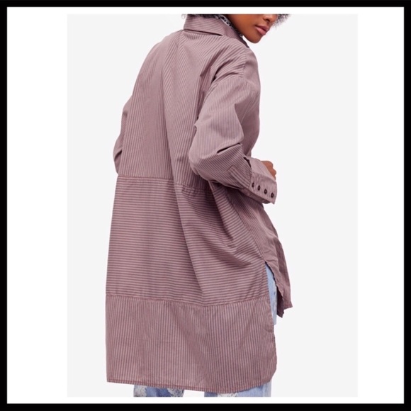 FREE PEOPLE BUTTON DOWN TUNIC SHIRT - Picture 4 of 8